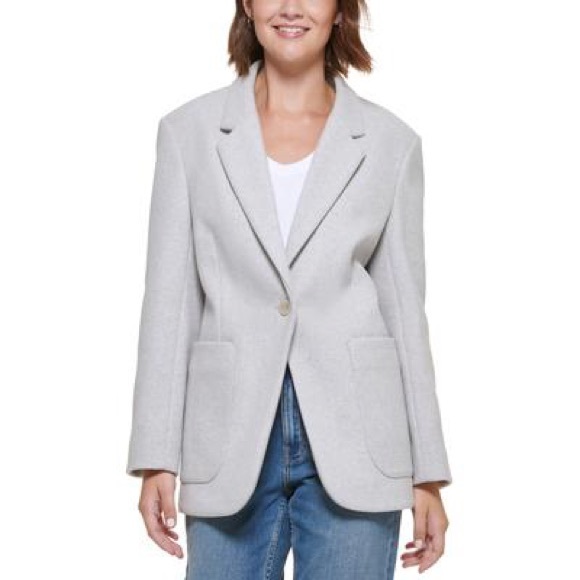 Calvin Klein Jeans Jackets & Blazers - Calvin Klein Jeans Women's Oversized Drop-Shoulder Blazer - Light Grey Melange